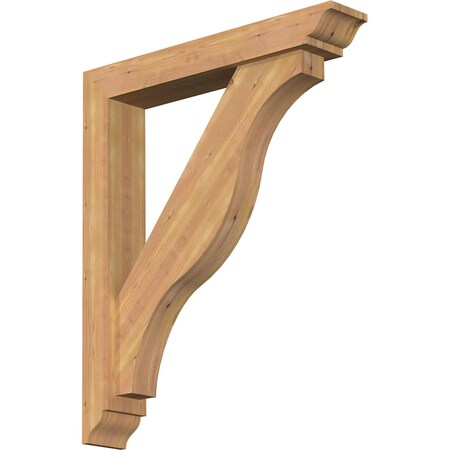Ekena Millwork Funston Traditional Smooth Bracket w/ Offset Brace, Western Red Cedar, 5 1/2"W x 32"D x 38"H BKT0604X32X38FST01SWR